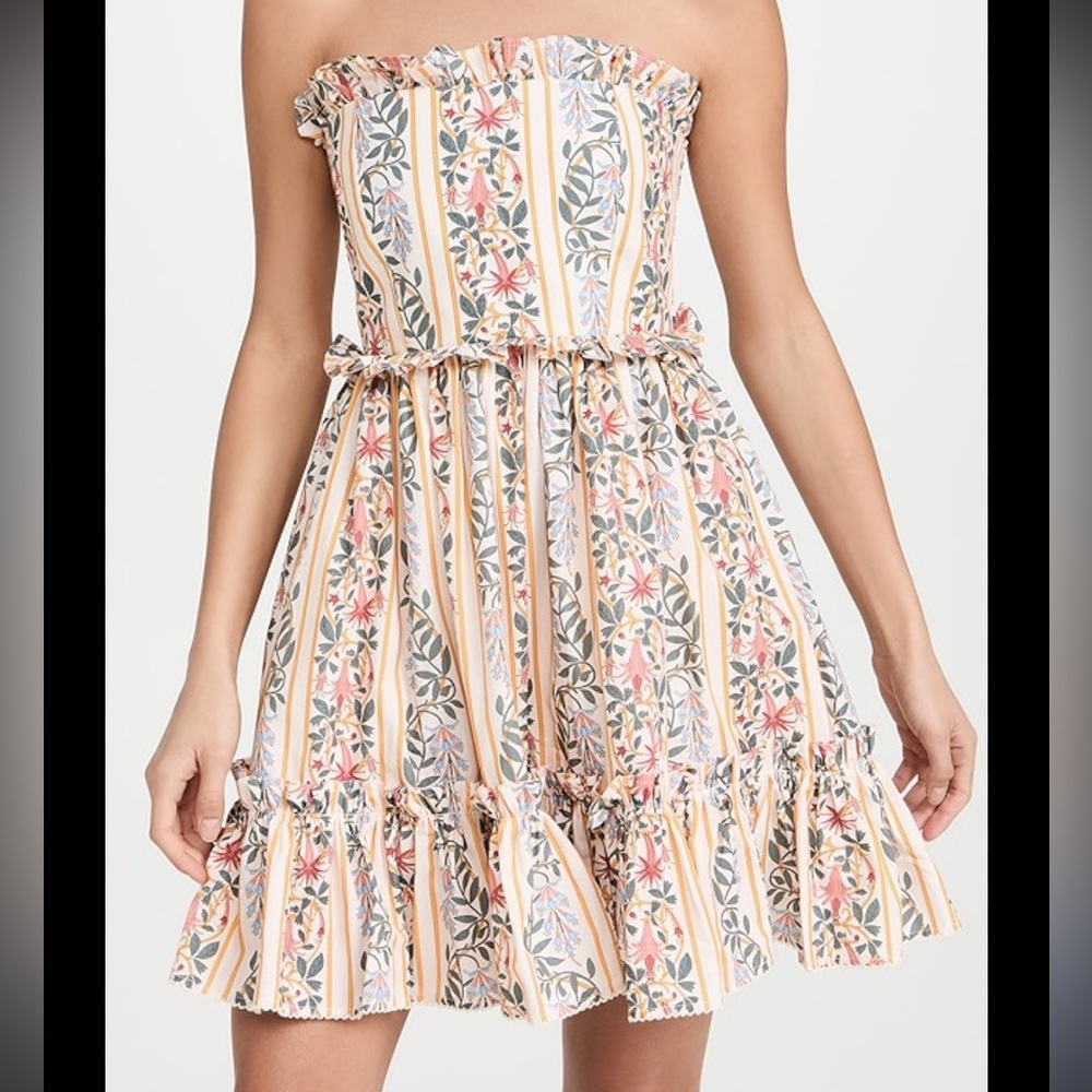 AGUA BY AGUA BENDITA Rosa Floral Strapless Mini Dress